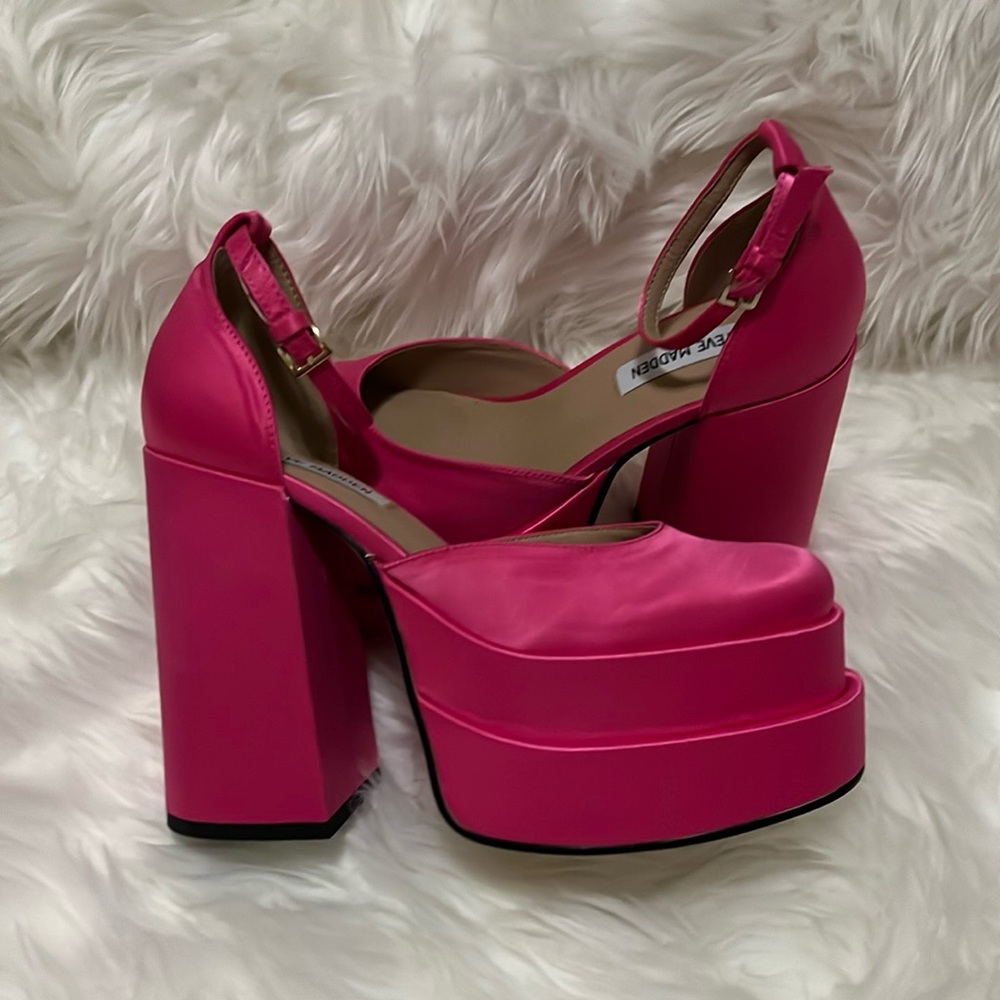 Steve Madden Pink Satin Charlize Heel